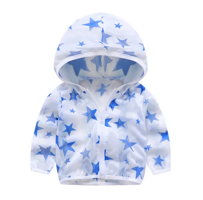 Детское летнее пальто с капюшоном Солнцезащитная одежда детская верхняя куртка