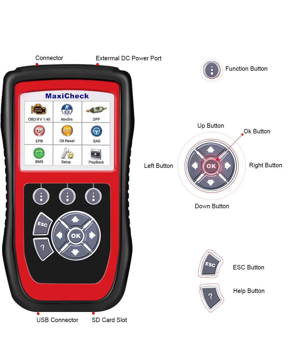 Autel MaxiCheck Pro OBD2 сканер диагностический для автомобиля EPB/ABS/SRS/SAS функция обновление
