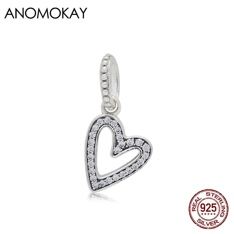 

Ожерелье из серебра 100% пробы, с белым кристаллом в виде сердца