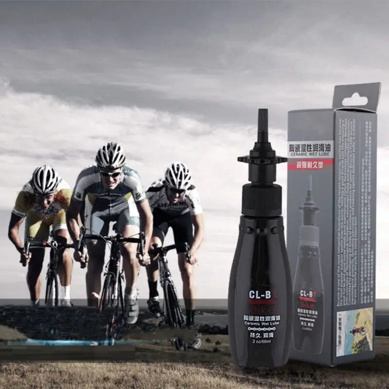 

60ml MTB Road Bike Chain Lubricating Oil Bicycle Ceramic Wet Lube Cycling Daily Maintenance Oil with Cleaning Cloth