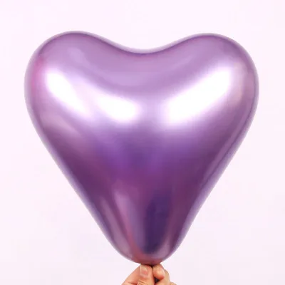 purple heart 5pcs 5 шт 12-дюймовые шары из латекса цвета металлик цвета: золотистый, серебристый шарики для день рождения Свадебная вечеринка украшения в виде воздушного шарика в стиле «сделай сам» вечерние Globos - Цвет: purple heart 5pcs