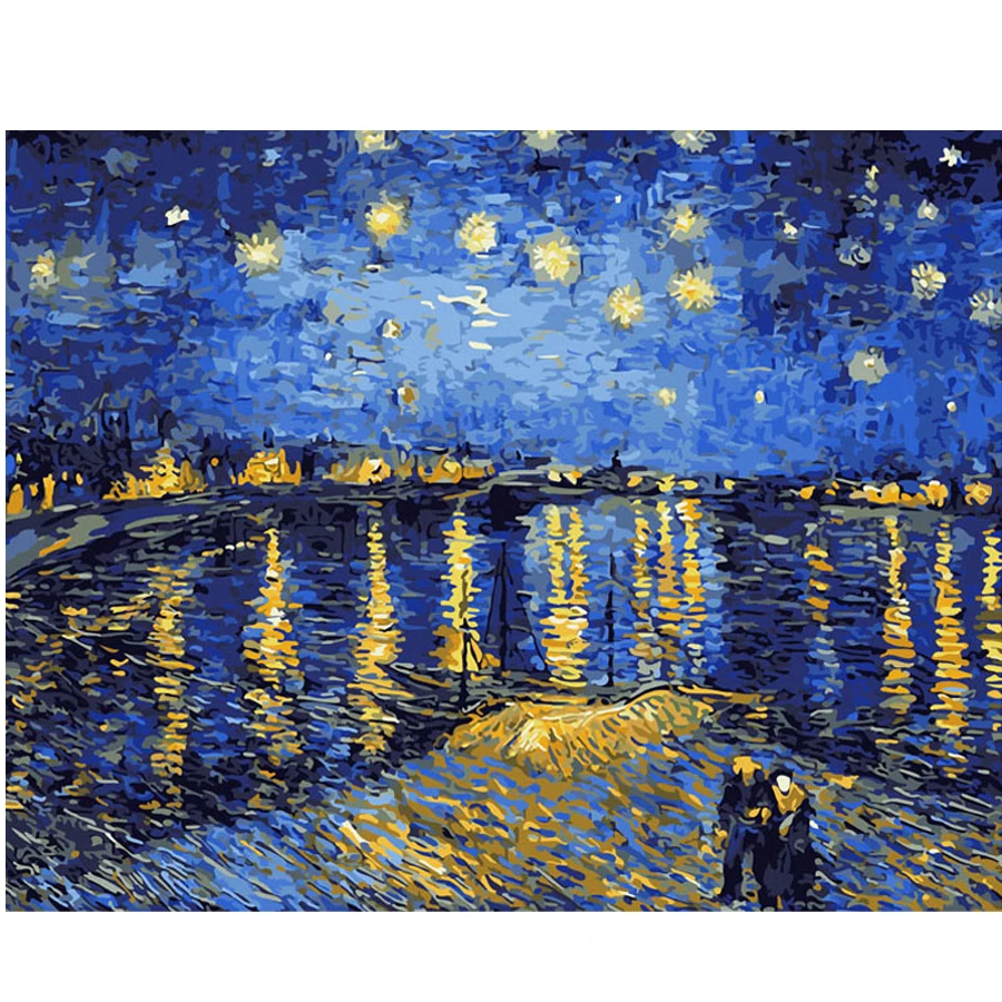 

Diamond Embroidery Sale Christmas Birthday Unique Gift Van Gogh Starry Sky of The Rhone River Diamond Painting Cross-stitch Gift