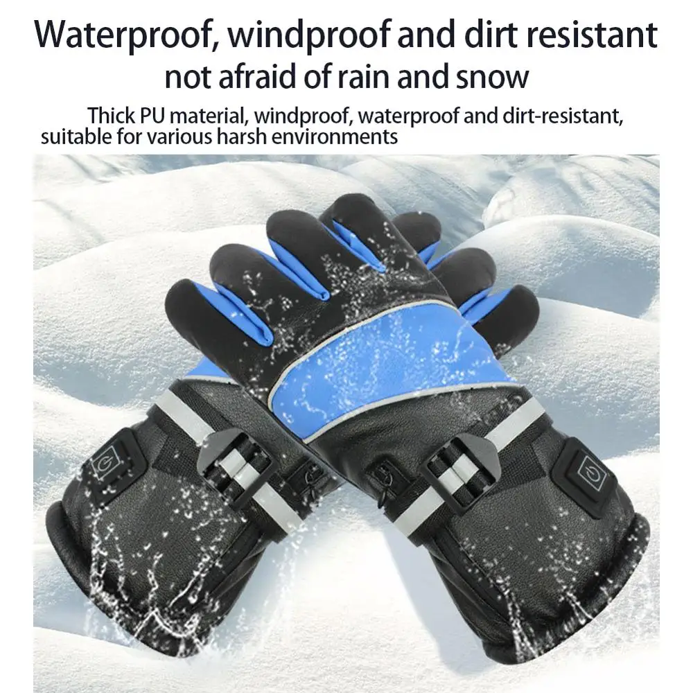 

4000mah Motorcycle Electric Heating Gloves Temperature 3 Levels Adjustment USB Hand Warmer Ski Safety Constant Temperature