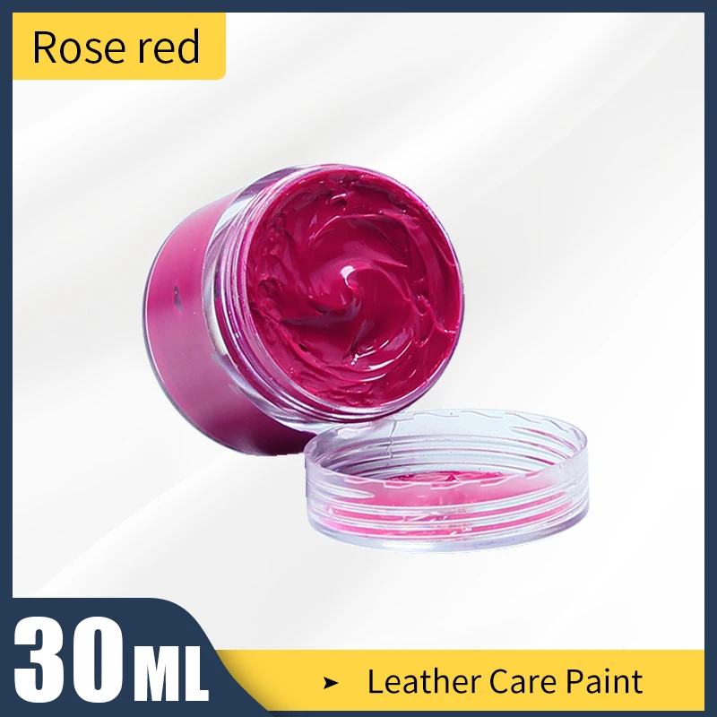 Краска розово-красная для окрашивания кожаных сумок диванов обуви и одежды 30 мл