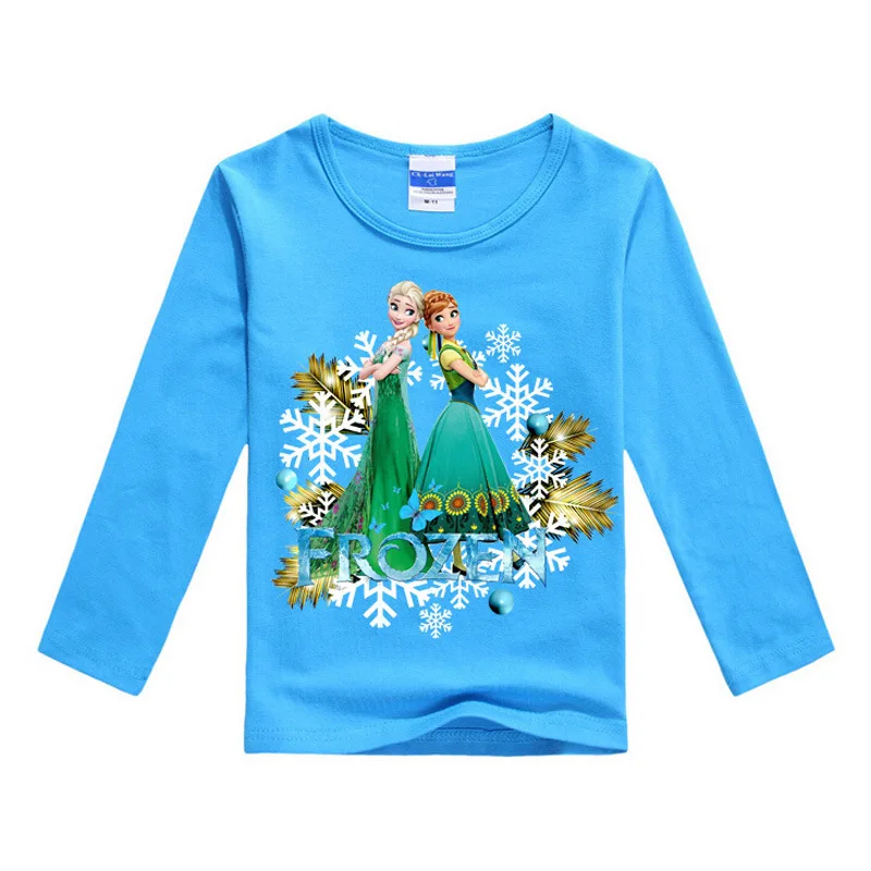 Disney-Camiseta de manga larga para ni&ntilde;as, camisa informal de dibujos animados de Frozen, princesa Anna, de 3 a 8 a&ntilde;os, primavera y oto&ntilde;o-5