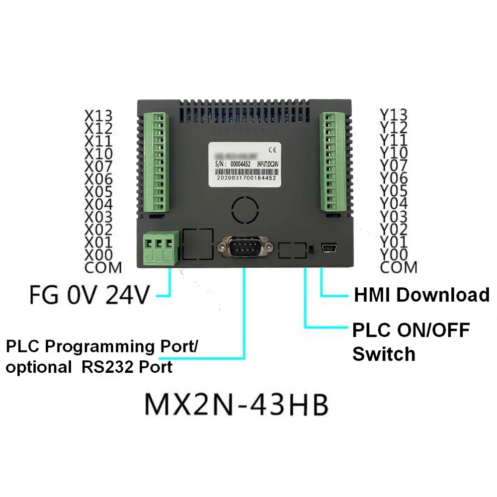 

4.3'' HMI+PLC All-in-one Integrated Controller 4.3Inch Touch Panel DC24V Transistor Output Digital I/O 12DI 12DO RS232 FX2N