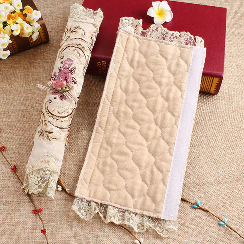 2 пары новых пасторальных европейских кружевных крышек для ручек холодильника