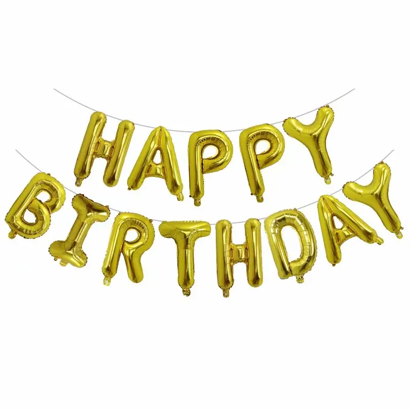 Набор воздушных шаров с английскими буквами и надписью «Happy birthday» из фольги розового золота, вечерние воздушные шары с гелием для вечеринки на день рождения, декоративные воздушные шары от поставщика