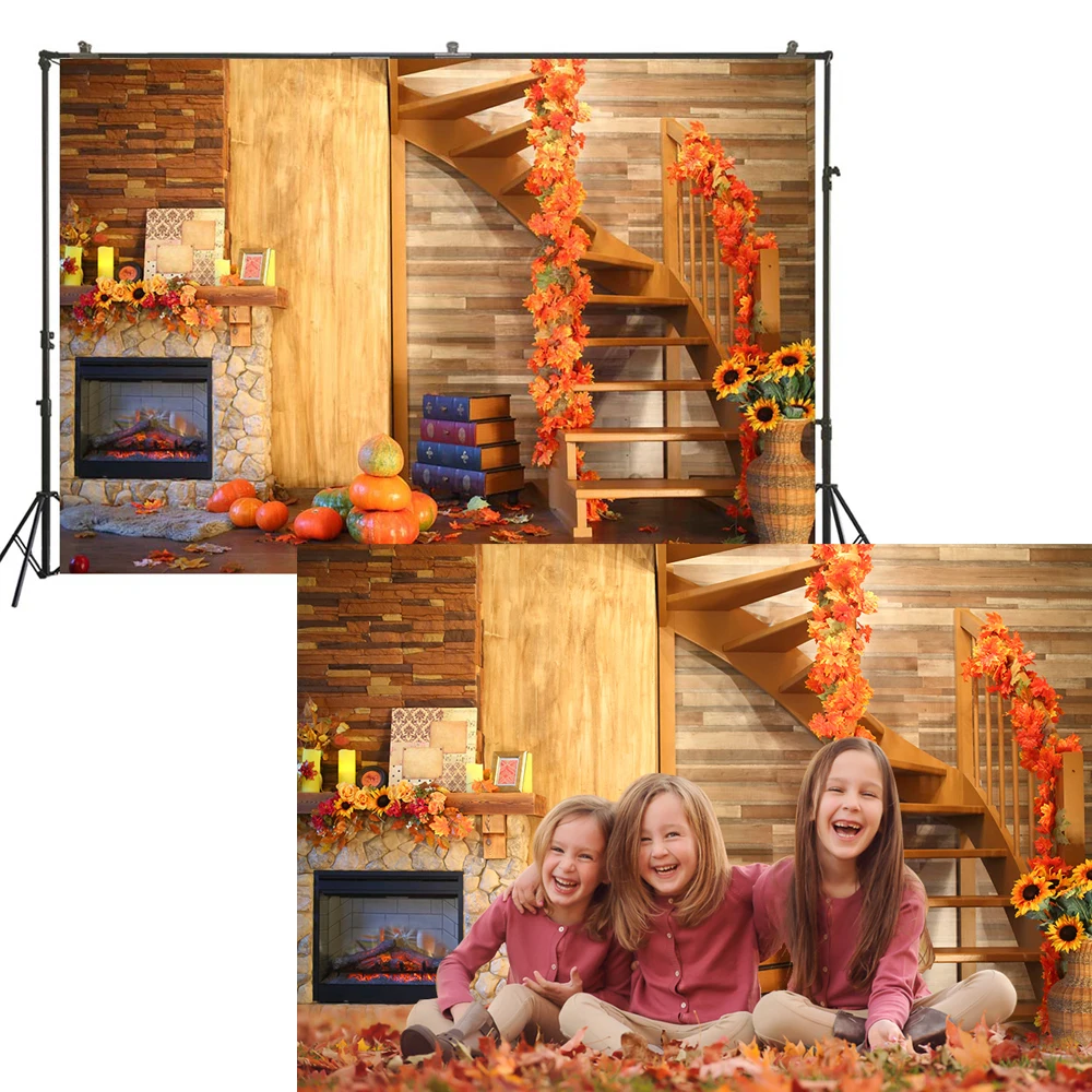 

Осенний фон осенний фон для фотосъемки баннер Сельский Подсолнух Тыква кленовые Декорации для детской портретной фотосъемки фоновый рекви...