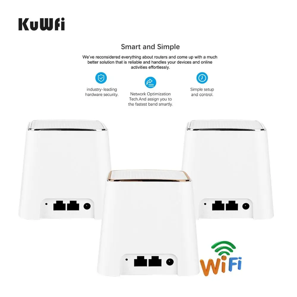 Двухдиапазонный 2 4/5 ГГц AC1200 беспроводной гигабитный сетчатый Wi Fi роутер KuWFi
