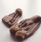 Осенне-зимний детский шарф-воротник Теплые облегающие шапки шарф наборы Модная хлопковая детская вязаная шапка шарф