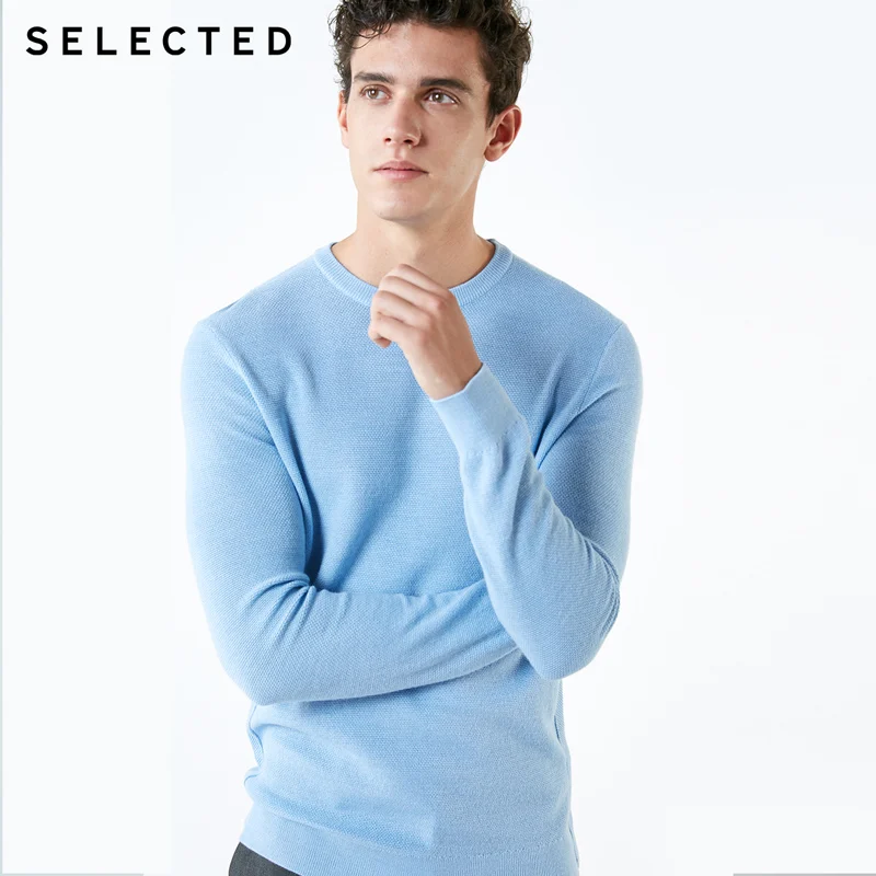 Избранный новый шерстяной мужской пуловер вязаный с круглым вырезом