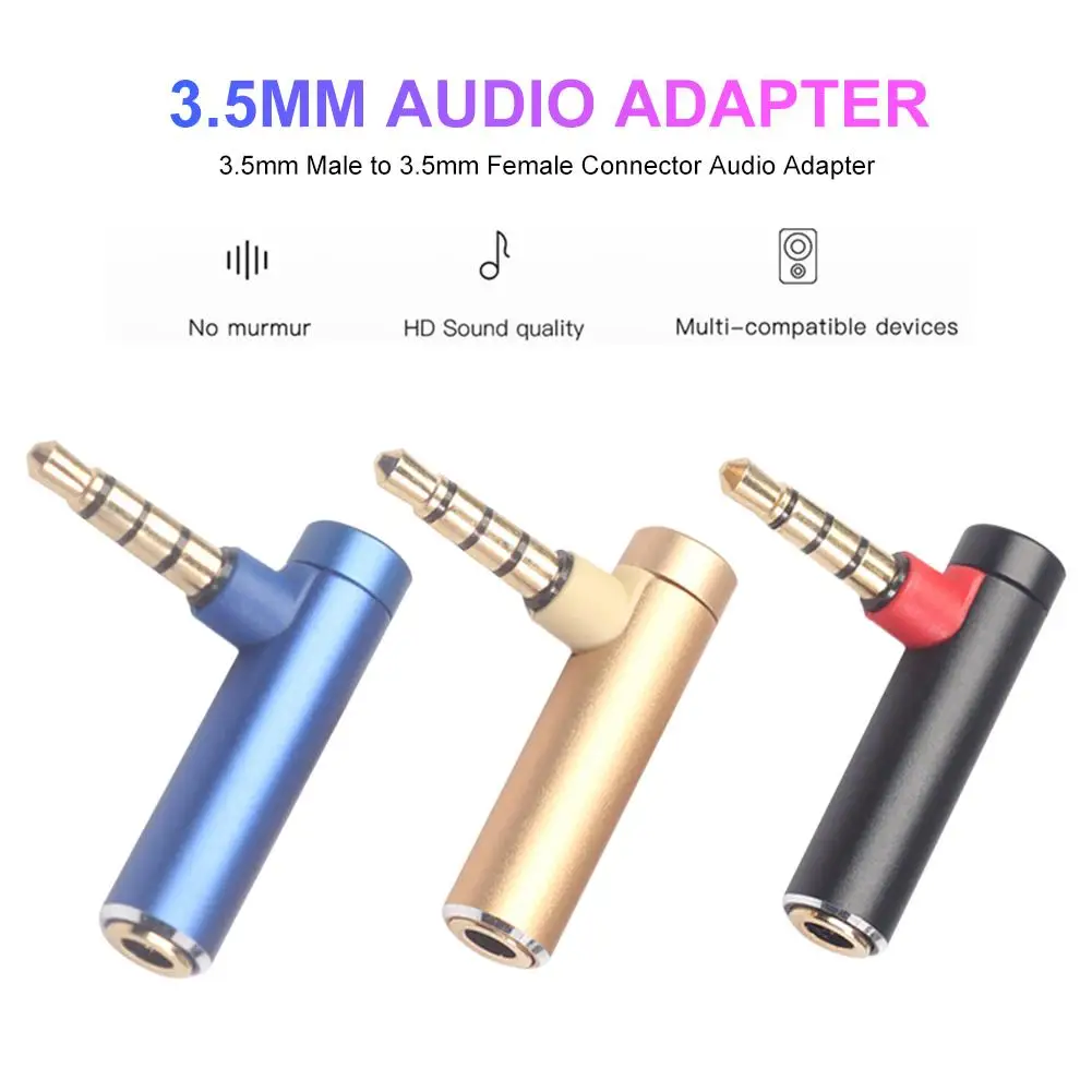 Поворотный штекер позолоченный 3 5 мм для мужчин и женщин 90 градусов с Чехол из