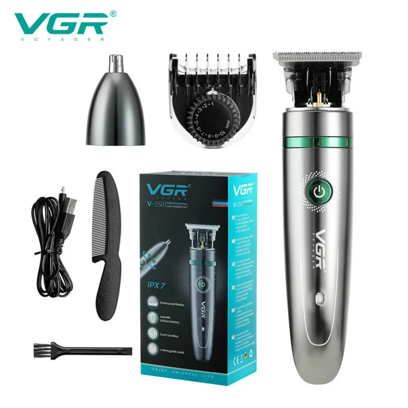 

Hair Trimmer 2 In 1 Hair Clipper Professional Barber Nose Trimmer Rechargeable Washable Cordless Hair Cutting Machine Household