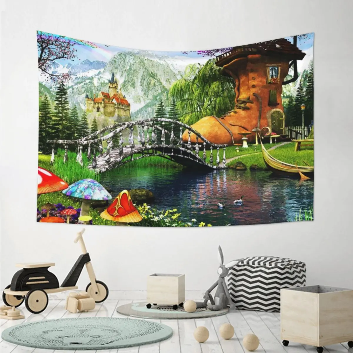 

150x102cm puzzle game puzzle castle town family decoration wall tapestry puzzle castle town art living room decoration tapestry
