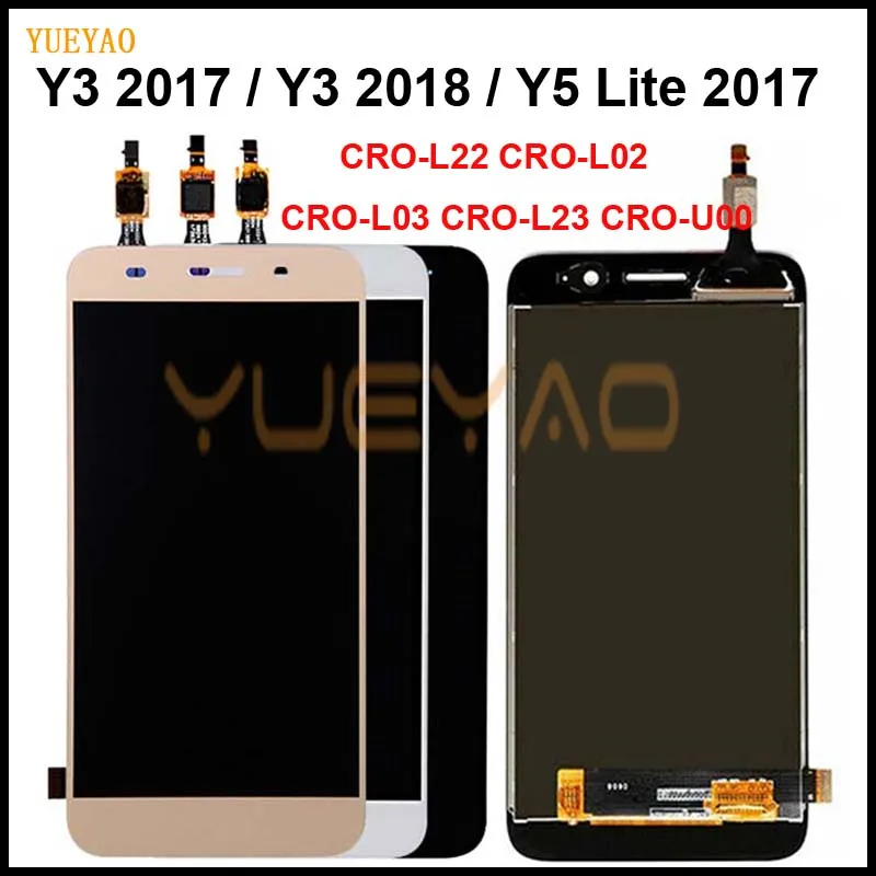 5 0 ''для Huawei Y3 2017 / 2018 CRO-L22 CRO-L02 CRO-L03 CRO-L23 Y5 Lite ЖК-дисплей + сенсорный датчик