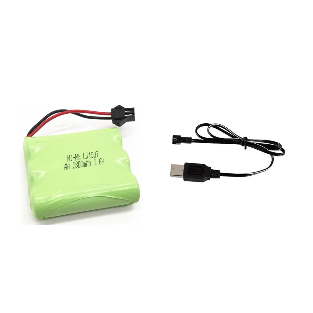 3.6v 2800mah nimh Battery + USB Charger For Rc toys Car Boat Gun Tank Train Robot AA Rechargeable Pack | Электроника