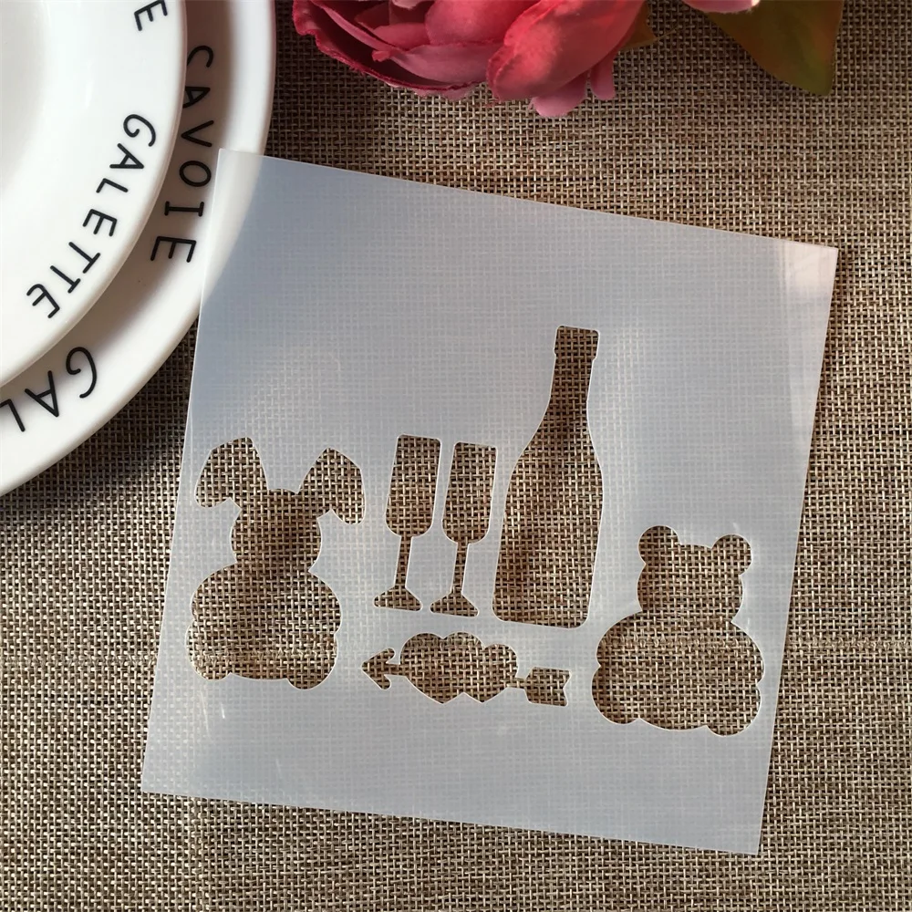 1 шт. 13*13 см трафареты для творчества с изображением животных винной вечевечерние