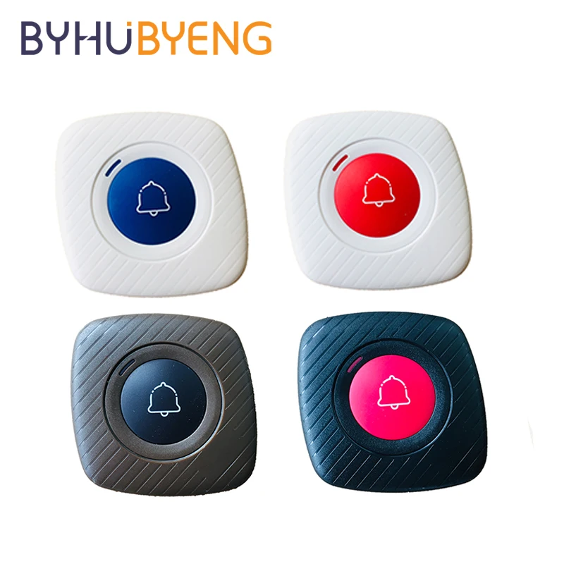 BYHUBYENG 4 Color Waterproof Wireless Waiter Call Button For Restaurant Table Service Calling System Pager Chiama Cameriere