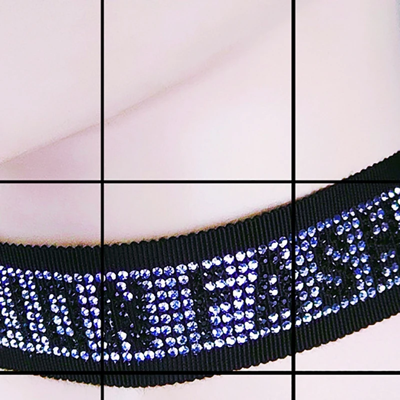 

Fashion Women Choker Necklace Rhinestone Lace Necklace Choker Black Collar Jewelry Gift For Women Girls Vintage Boho Choker