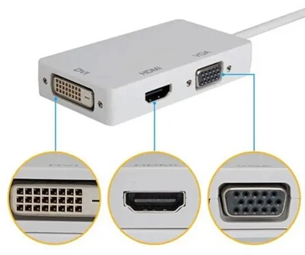 Кабель-адаптер Mini displayport DP Thunderbolt-DVI VGA HDMI-совместимый преобразователь Для iMac Mac Pro