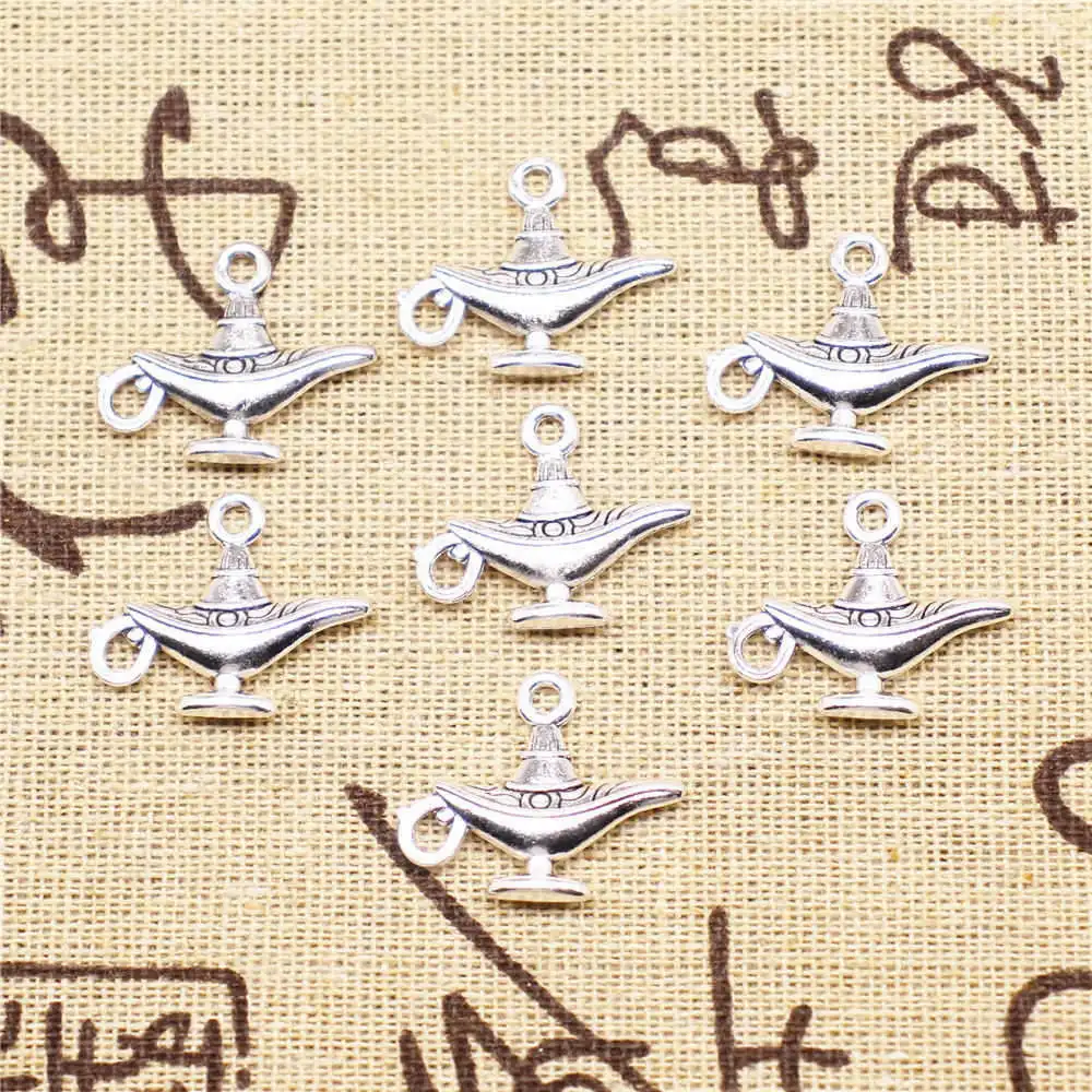 

10 шт., подвеска для чайника, серебристого цвета, 22 х18 мм