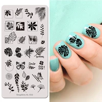 612cm nail art stamping plates flower geometry image stainless steel nail art stencil
