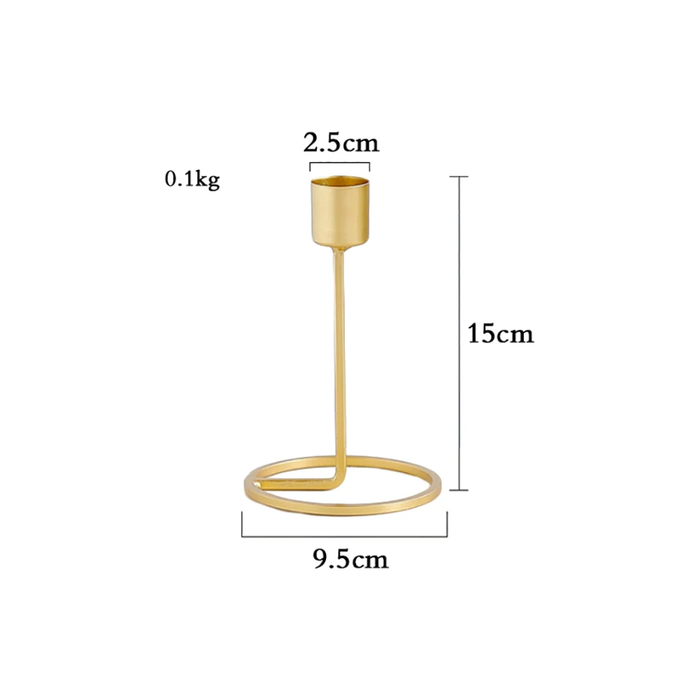

Wrought Iron Candlestick Wedding Dinning Table Decorative Candle Holder Golden Candlelight Dinner Ornaments