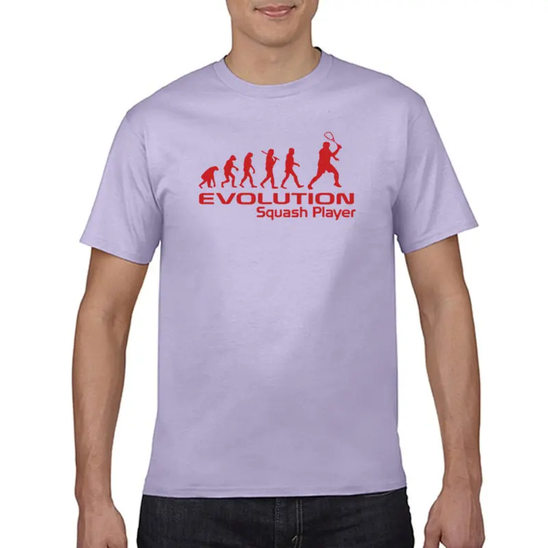 

2021 Summer Men's T-shirt EVOLUTION SQUASH PLAYER Letter Print Pattern Loose Cotton O-neck Hip-hop Short-sleeved Men's T-shirt