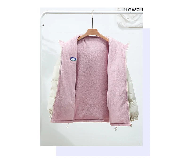 

2021 new winter women's down jackets wear female short student Korean style loose jacket on both sides