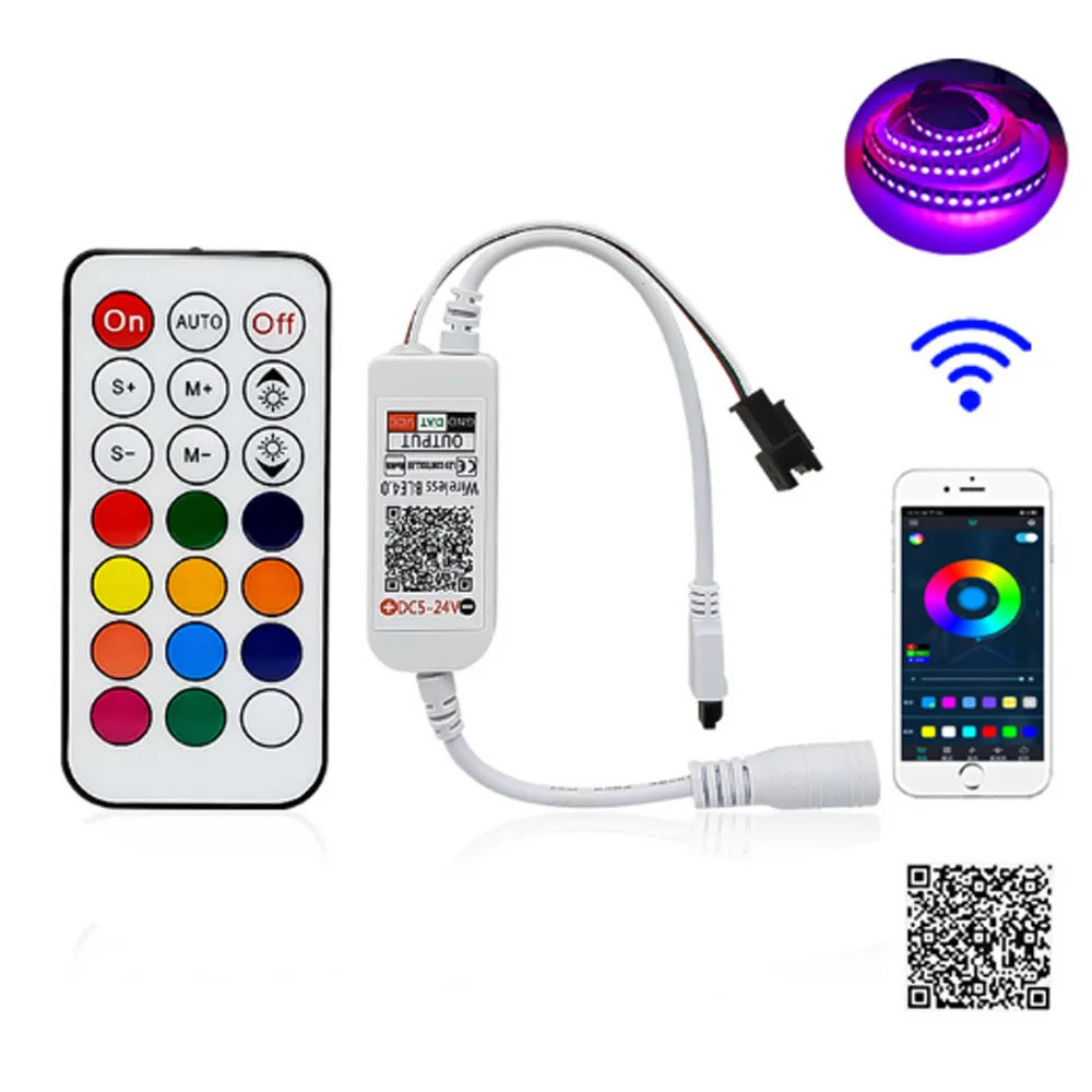 

New WS2812B WS2811 Led Controller 21keys Bluetooth Music Remote Controller 5-24V Control 1024 Leds