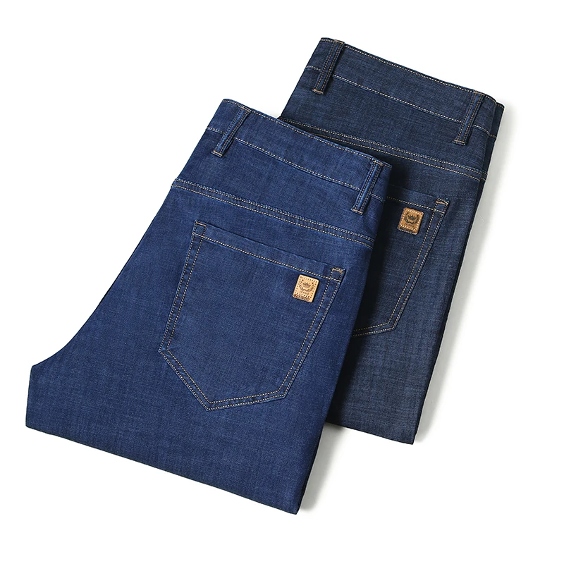 

2021 Summer New Men Thin Brand Denim Shorts Business Fashion Trend All-Match Loose Straight Jeans Male Stretch Five-Point Pants