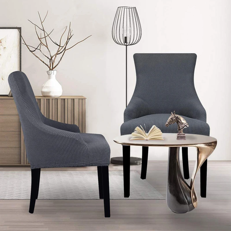 

Stretch Spandex Wing Back Chair Covers Living Room Single Seat Sofa Slipcovers Elastic Sloping Armchair Cover For Banquet Home
