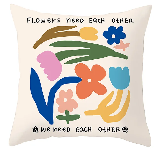 

Синие абстрактные цветочные наволочки из полиэстера/хлопка 45x45 см