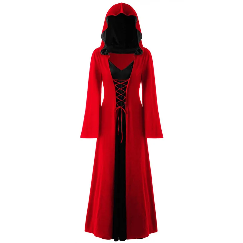 Готический плащ Wicca Robe, костюм ведьмы, костюмированный плащ для женщин, костюмы на Хэллоуин, костюмы вампиров, Необычные Вечерние Платья, размер J23