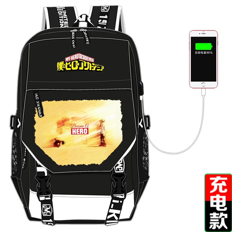 Рюкзак для ноутбука с USB зарядкой My Boku водонепроницаемый школьный ранец