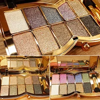 colour geometry 10 colors shimmers glitter eyeshadow makeup palette with brush