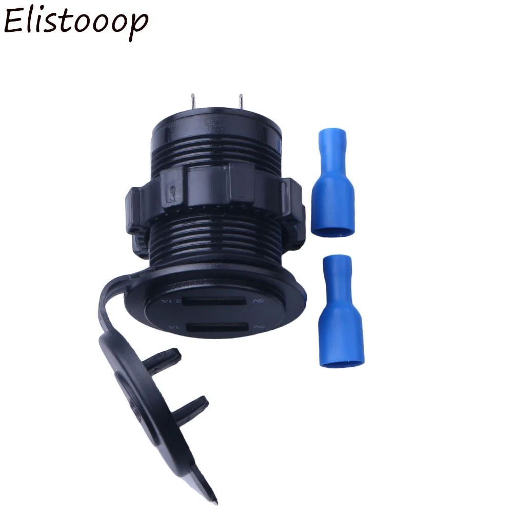 Металлический адаптер Elistooop для прикуривателя с двумя USB портами отображение