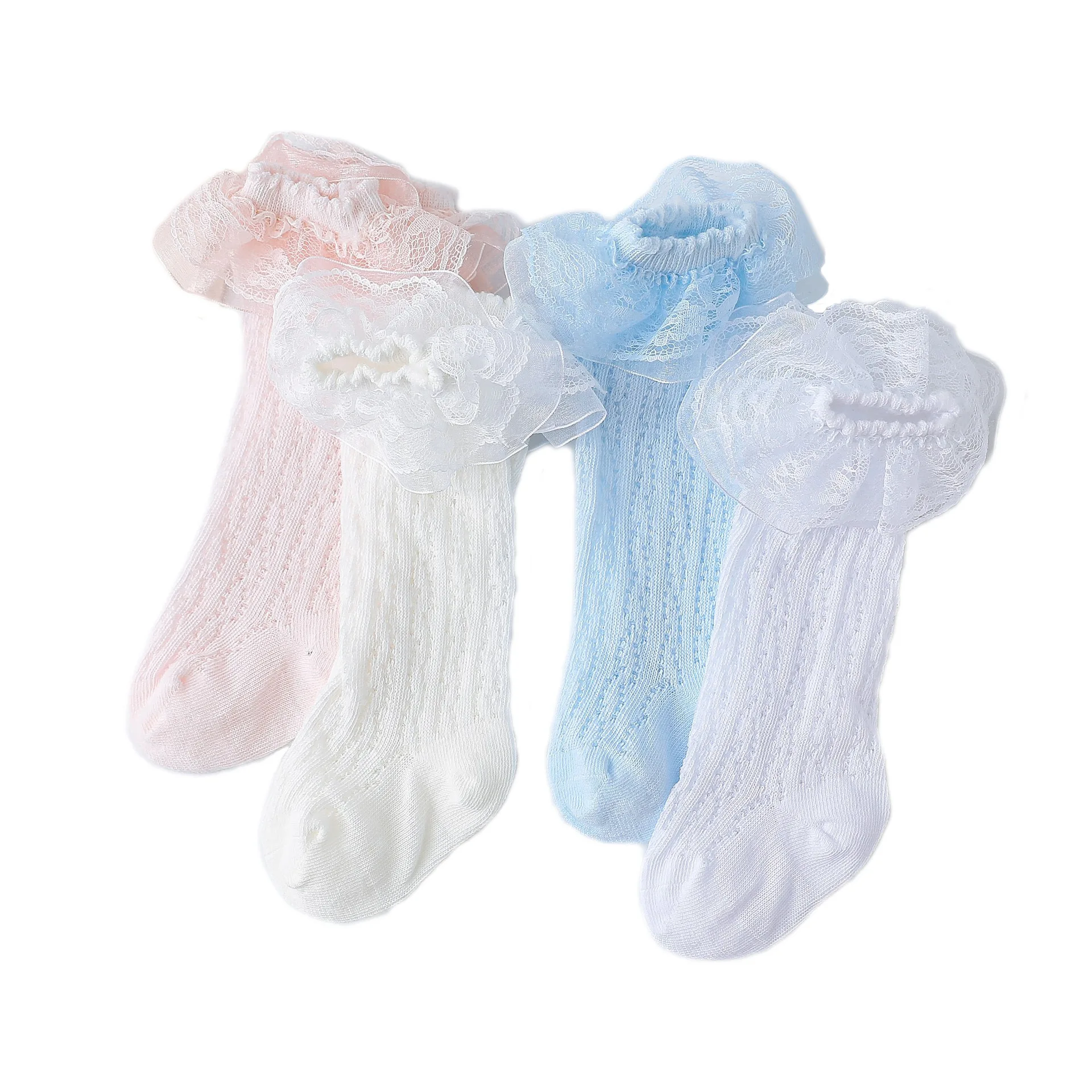 AiKway/носки для малышей Кружевные носки принцессы Однотонные новорожденных