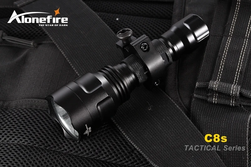 Тактический фонарь AloneFire C8 CREE XML T6 L2 U3 светодиодный 20 мм с креплением для