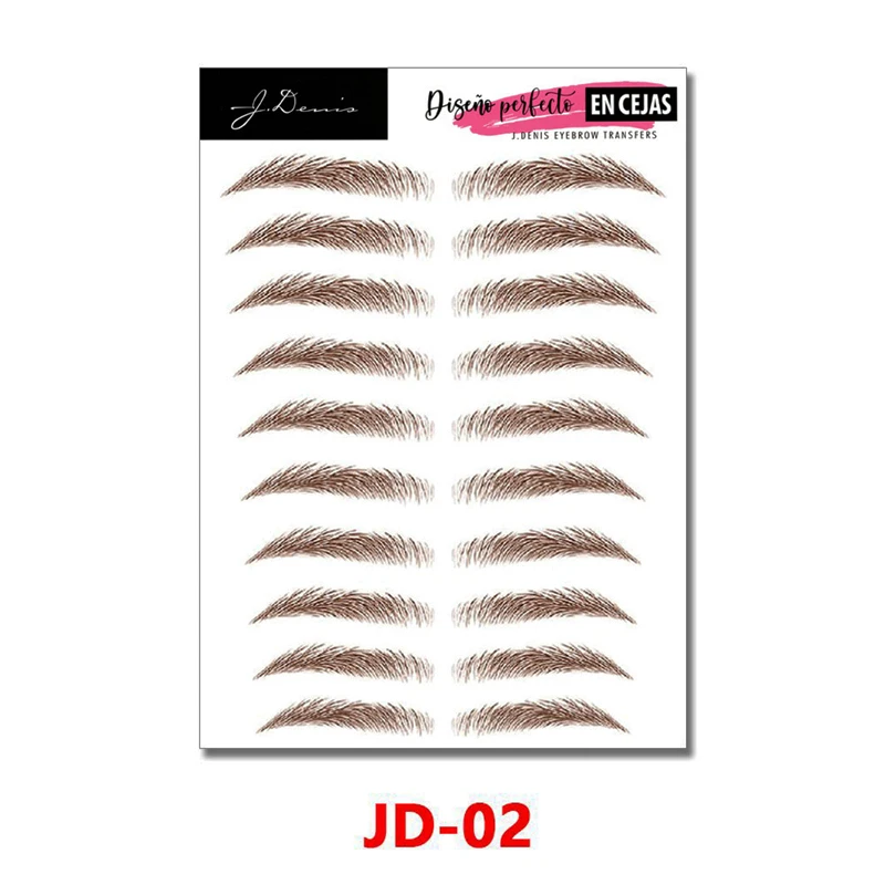 

False Eyebrows 6D Hair-like Eyebrow Tattoo Sticker Waterproof Long Lasting Makeup Water-based Brown Black Eye Brow Stickers 1pcs