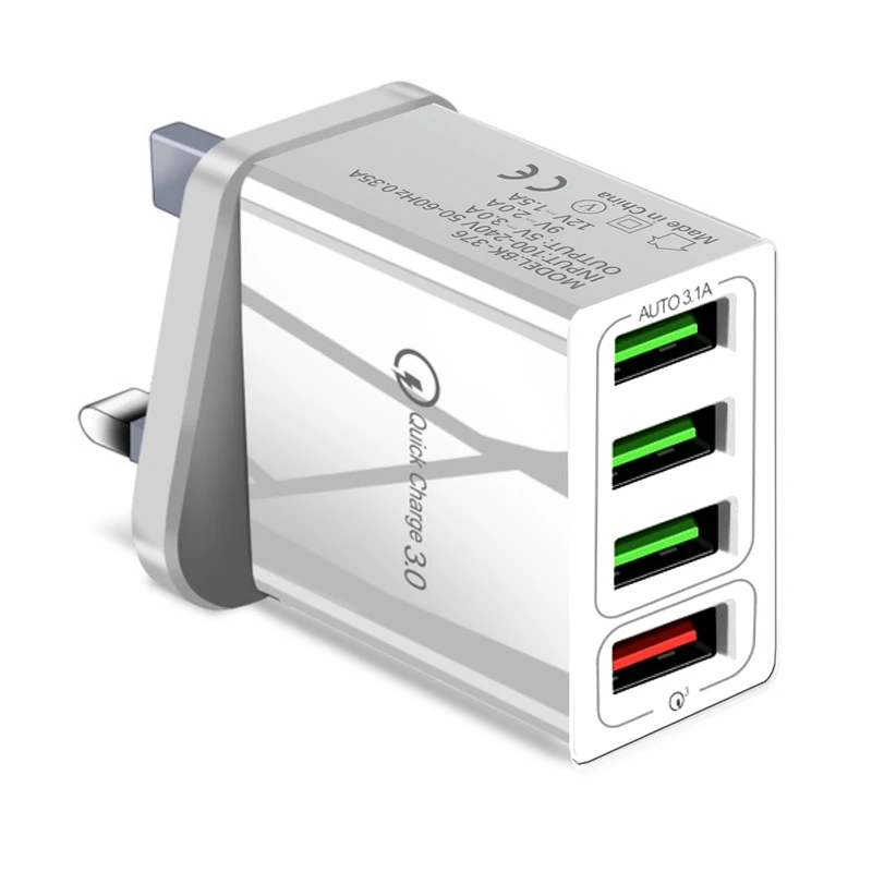4 USB QC3.0 быстрое зарядное устройство вилка стандарта ЕС и США переносное дорожное 5