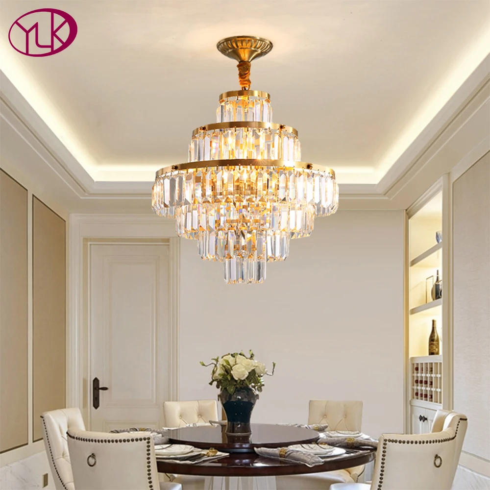 Youlaike Роскошная Современная Потолочная люстра освещение для столовой круглая