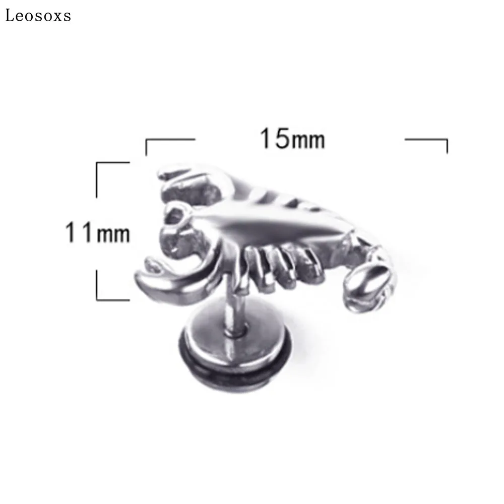 

Leosoxs 2pc Titanium Steel Scorpion Earrings Wholesale Personality Fashion Men and Women Earrings Jewlery