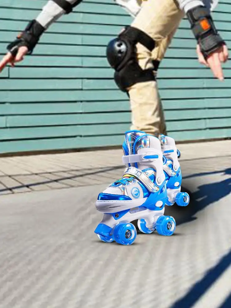 Kids Adjustable Roller Skates 8 Fun Shining Wheels Ideal Gifts