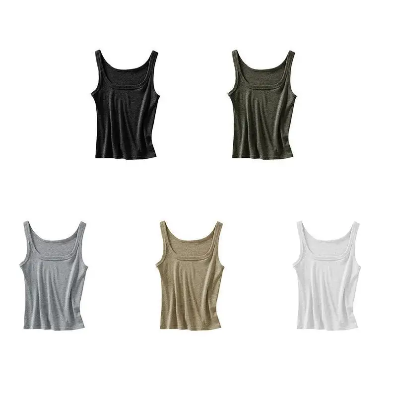 

Summer Casual Crop Top Female T-shirt Color Sleeveless Tank Shoulder T-shirts Women's Top Vest Sexy Short Off Tops Fitness G7U0