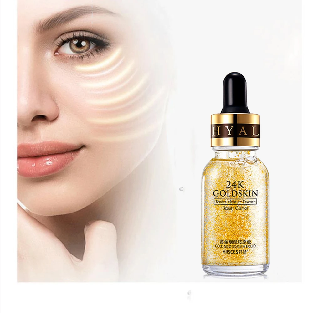 

24K Gold Snail Face Essence Anti-Aging Hyaluronic Acid Whitening Brighten Tighten Nicotinamide Essence Moisturizing Skin Care