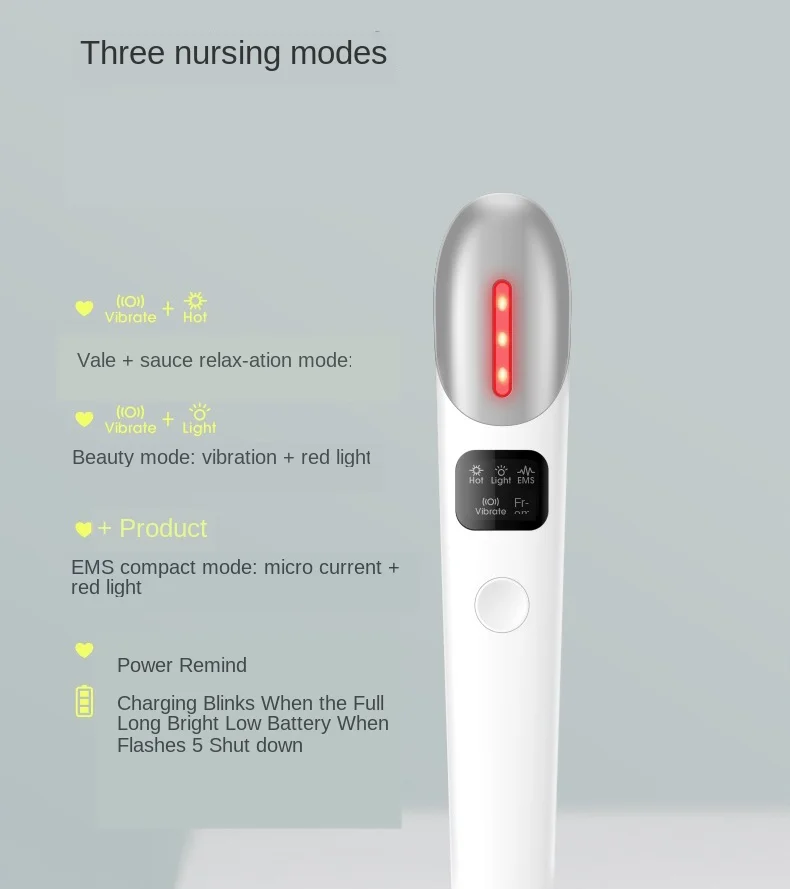 

Hot Compress Relax Eye Beauty Device Ems Lighten Dark Circle Tighten Bags Improve Fine Lines Cream Import Vibration Massage