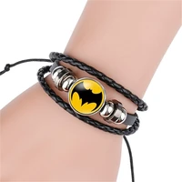 movie badge captain shield super spider bracelet leather wristband children%e2%80%99s gift toy jewelry boy leather bracelet