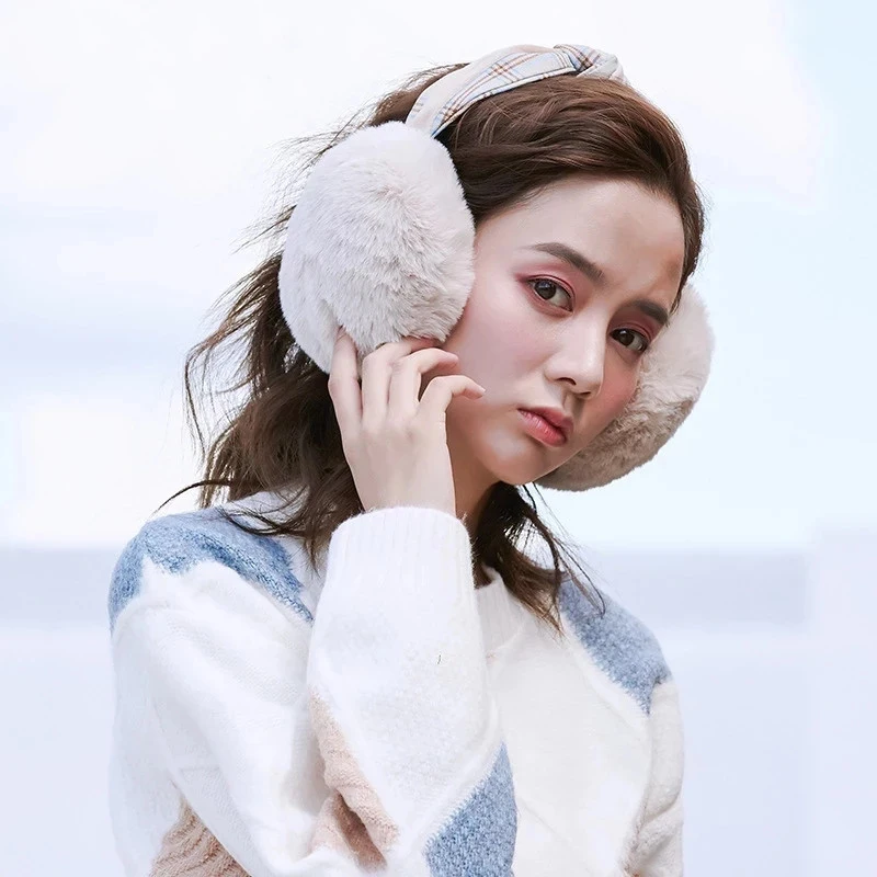 Зимняя Складная повязка на голову наушники женские теплые ветрозащитные